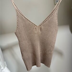 H&M Ribbed Beige Camisole Top